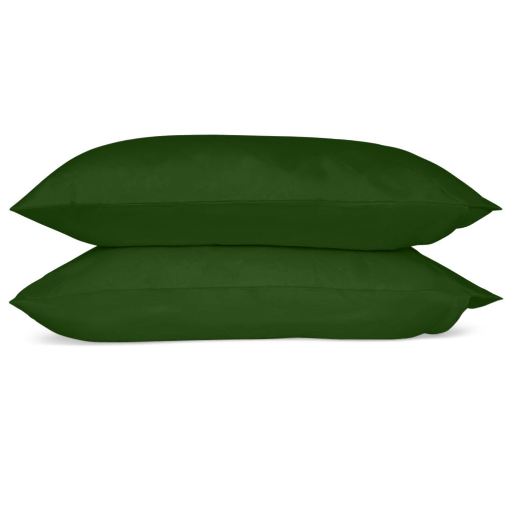 Paire de taies d'oreiller en soie d'eucalyptus vert forêt (best-seller)